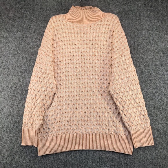 Knox Rose Women's Tunic Mock Neck Sweater Multicolor Large Geometric Pullover - Picture 2 of 12